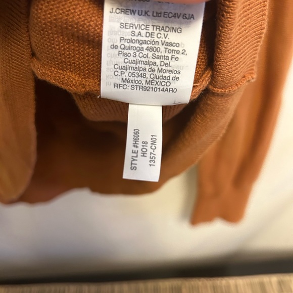 J. Crew Mens Burnt Orange Crewneck Pullover Sweater Size Large - Picture 2 of 6